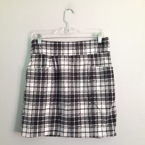 Deja Vu White & Black Plaid Mini Skirt